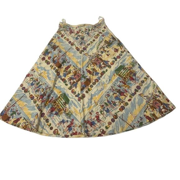 Vintage 1960's A-Line Graphic Patterned Skirt - Picture 1 of 9